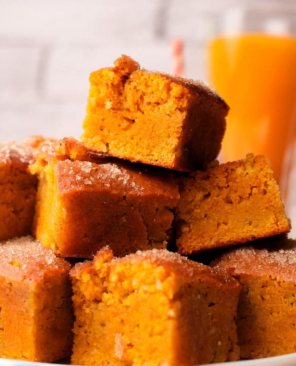 Sweet Potato Cornbread along side with Orange Juice