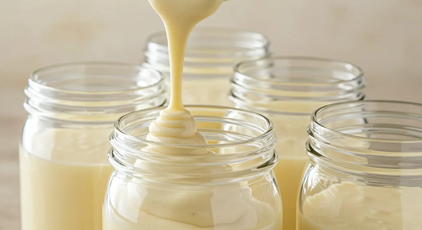 A cozy kitchen scene featuring a medium saucepan on a stovetop with creamy homemade Alfredo sauce simmering gently, surrounded by ingredients like butter, cream, and grated parmesan cheese.