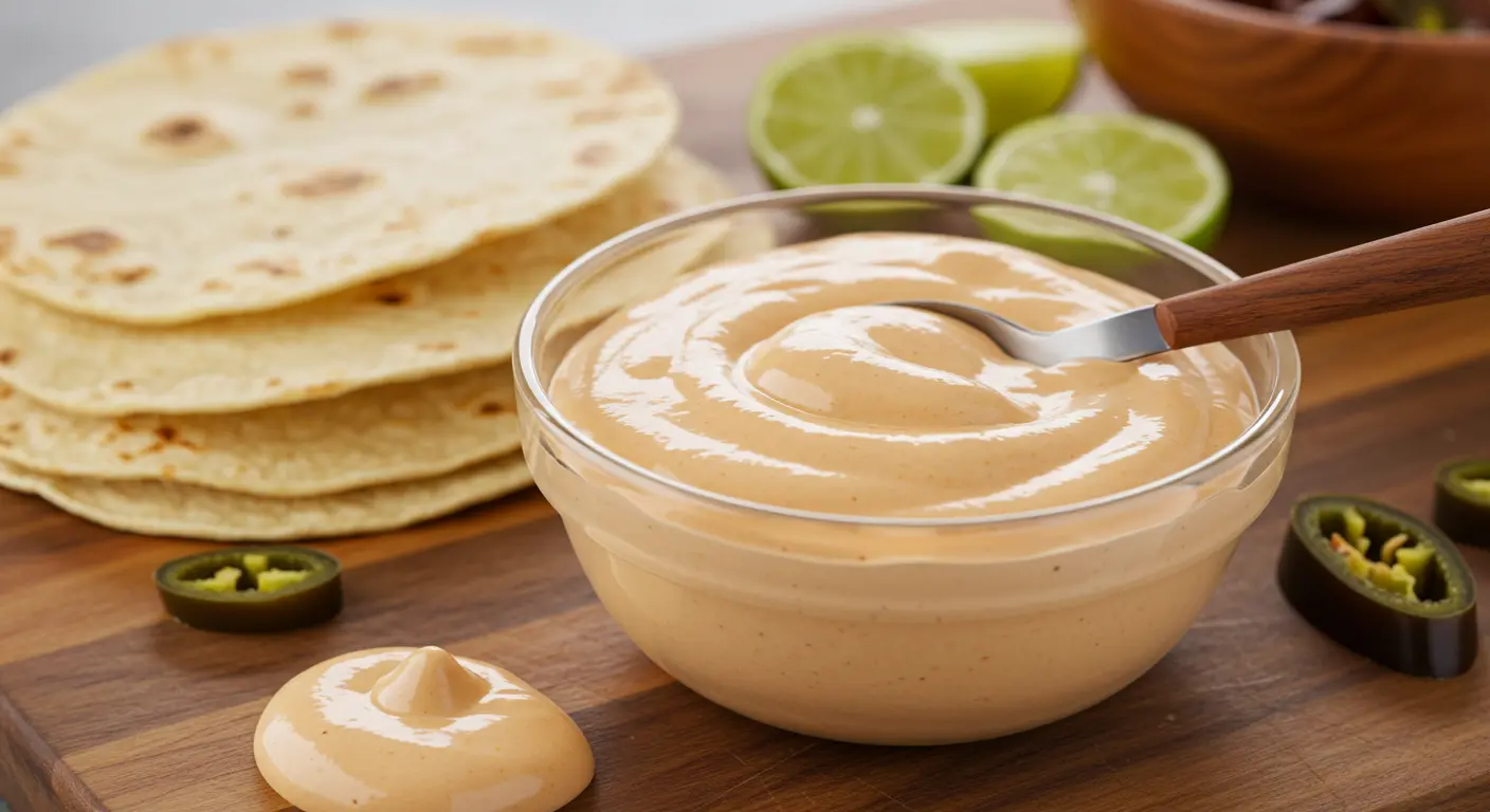 Serving homemade chipotle sauce in a decorative bowl
