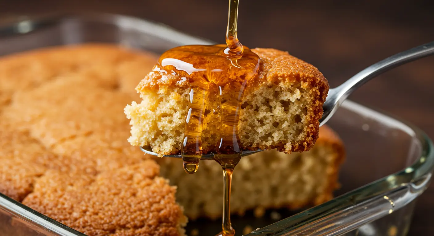 Pouding Chômeur close-up, a comforting Quebecois dessert.