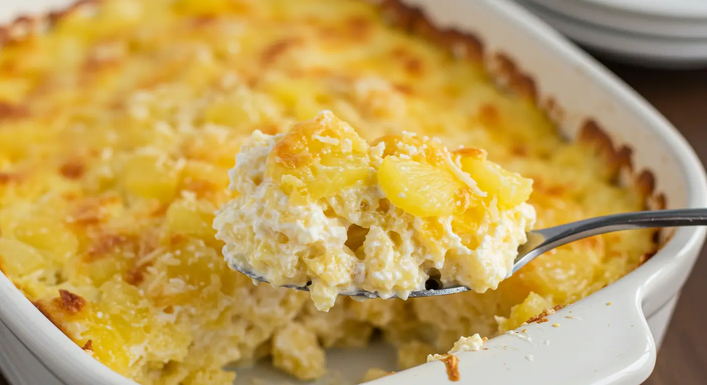 pineapple dessert made with ritz crackers