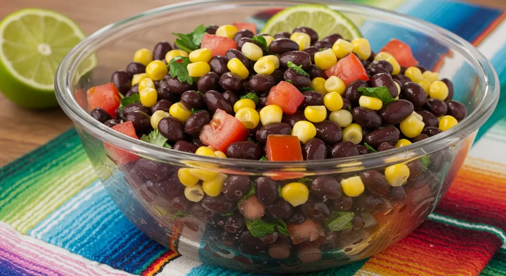Black bean salad with lime dressing