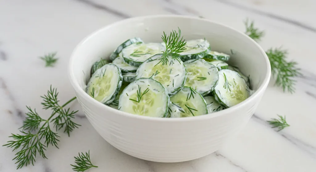 Refreshing cucumber dill salad