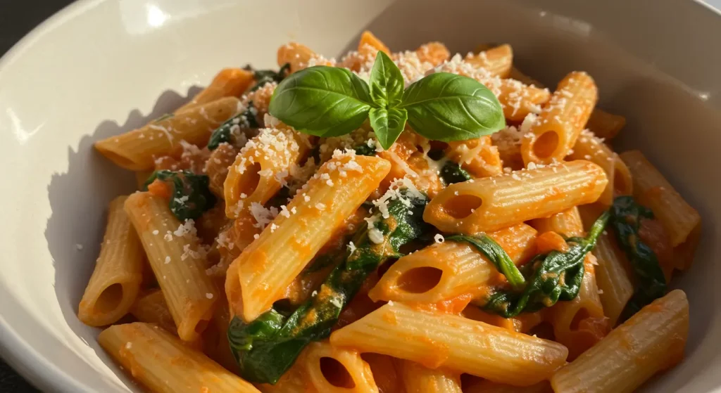 Creamy Tomato and Spinach Pasta