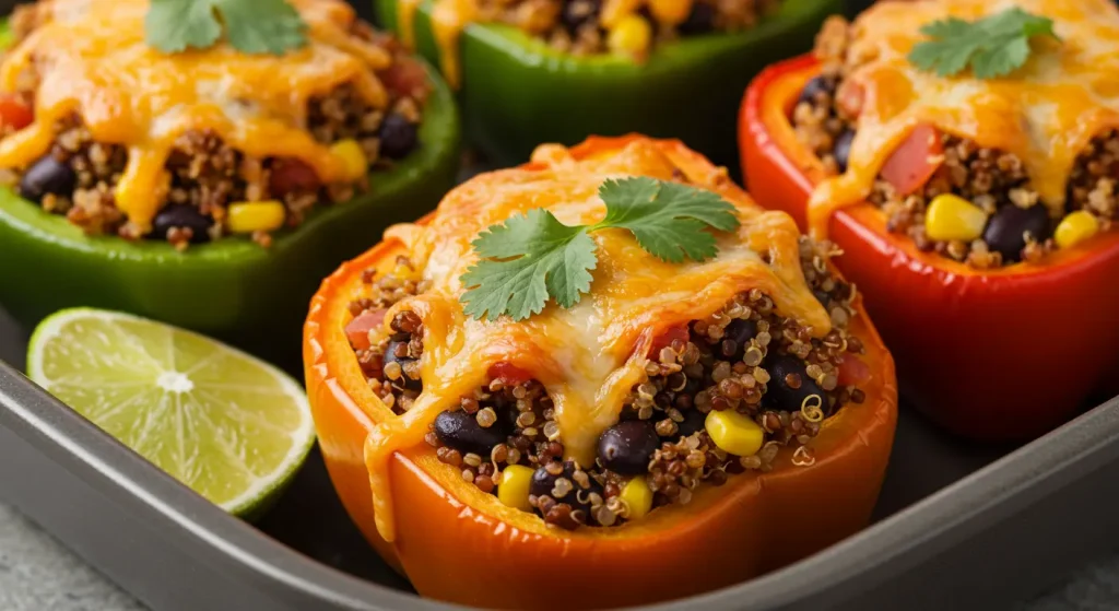 Quinoa and Black Bean Stuffed Peppers