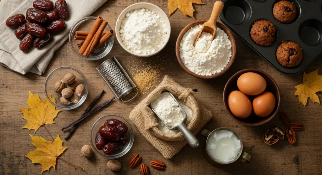 sticky-date-muffin-ingredients-autumn-baking-homemade-healthy