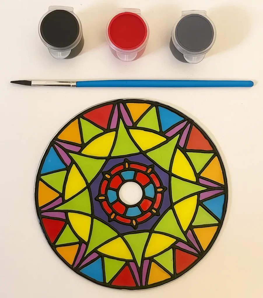 Paint CD Suncatcher with Colors