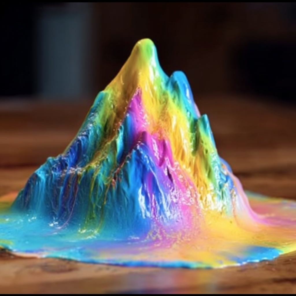 Foamy Rainbow Eruption Mountains