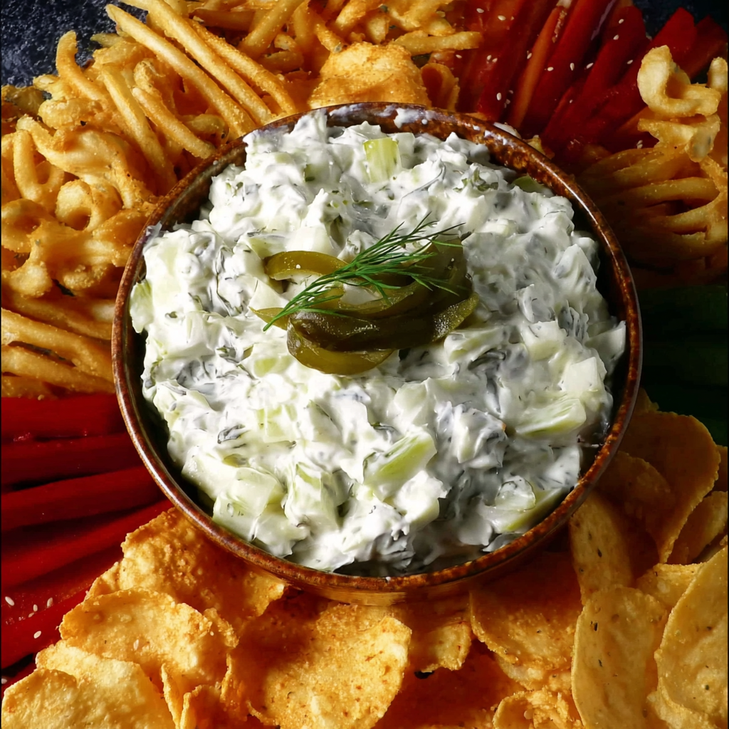 Creamy Dill Pickle Cream Cheese Dip