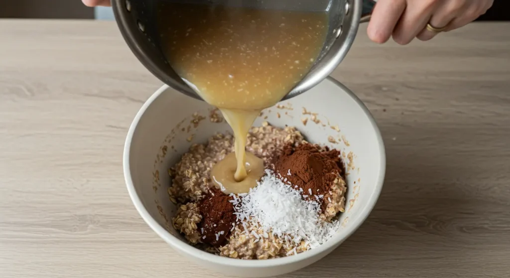 Mixing Wet and Dry Ingredients for Newfoundland Snowballs