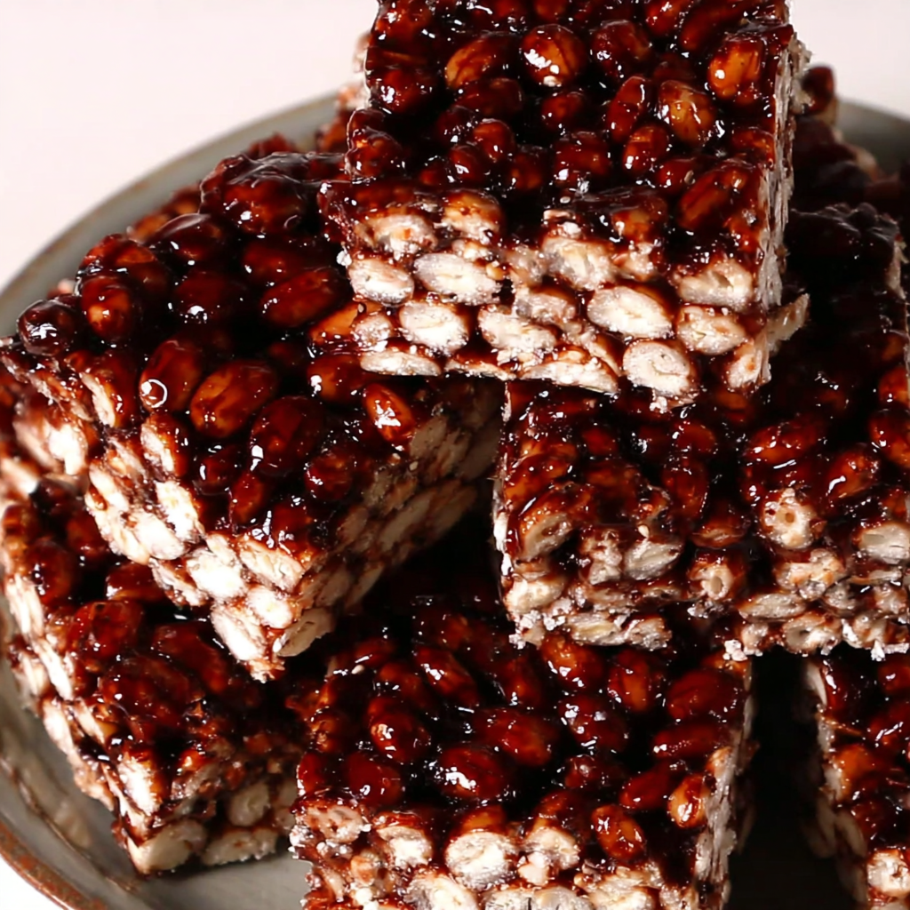 Puffed Wheat Squares — Chewy No-Bake Chocolate Cereal Bars