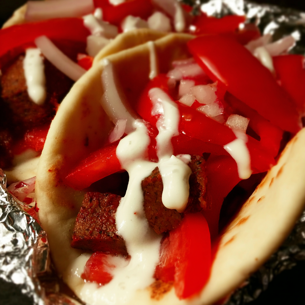 Vegetarian Donairs with Vegan Donair “Meat”