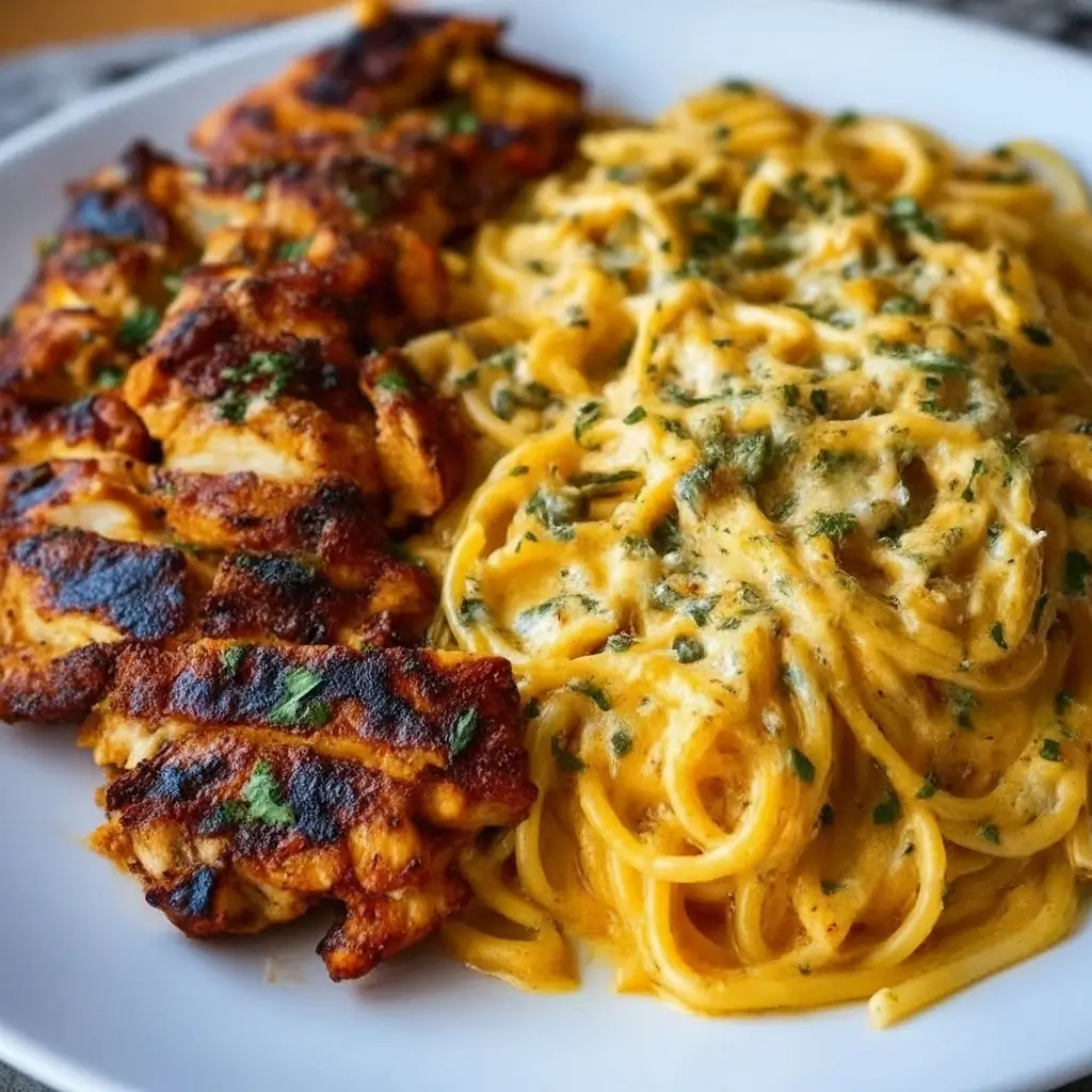 Creamy Garlic Parmesan Chicken Spaghetti