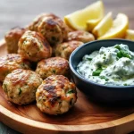 Greek Chicken Meatballs with Tzatziki