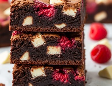 White Chocolate Raspberry Swirl Brownies